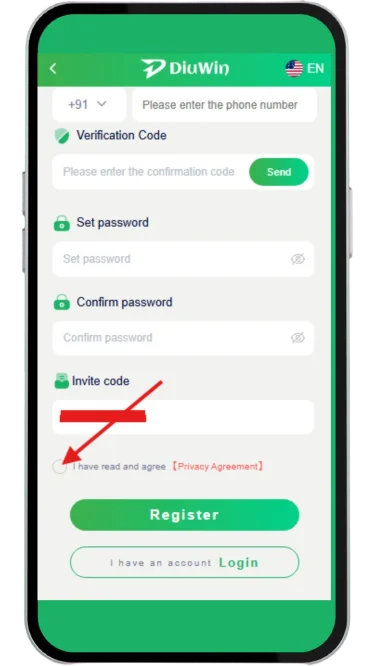 Tick privacy agreement to register
